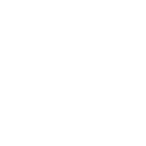 A white minimalistic vector icon representing the Palm Jumeirah island layout in Dubai on a black background.